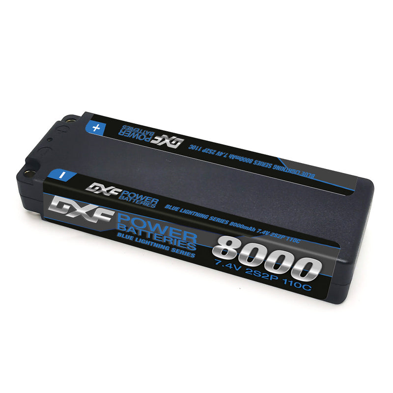 (FR)DXF Lipo Battery 2S 7.4V 8000mAh 110C/220C Hardcase Battery Graphene 5MM Battery for Rc Truck Drone 1/10 1/8 Scale Traxxas Slash 4x4 RC Car Buggy truggy