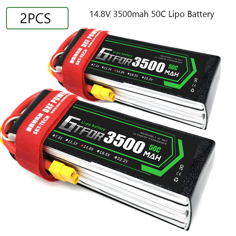 (CN)GTFDR 4S Lipo Battery 14.8V 50C 3500mAh Soft Case Battery with EC5 XT90 Connector for Car Truck Tank RC Buggy Truggy Racing Hobby