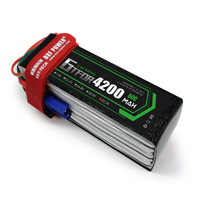 (CN)GTFDR 6S Lipo Battery 22.2V 60C 4200mAh Soft Case Battery with EC5 XT90 Connector for Car Truck Tank RC Buggy Truggy Racing Hobby