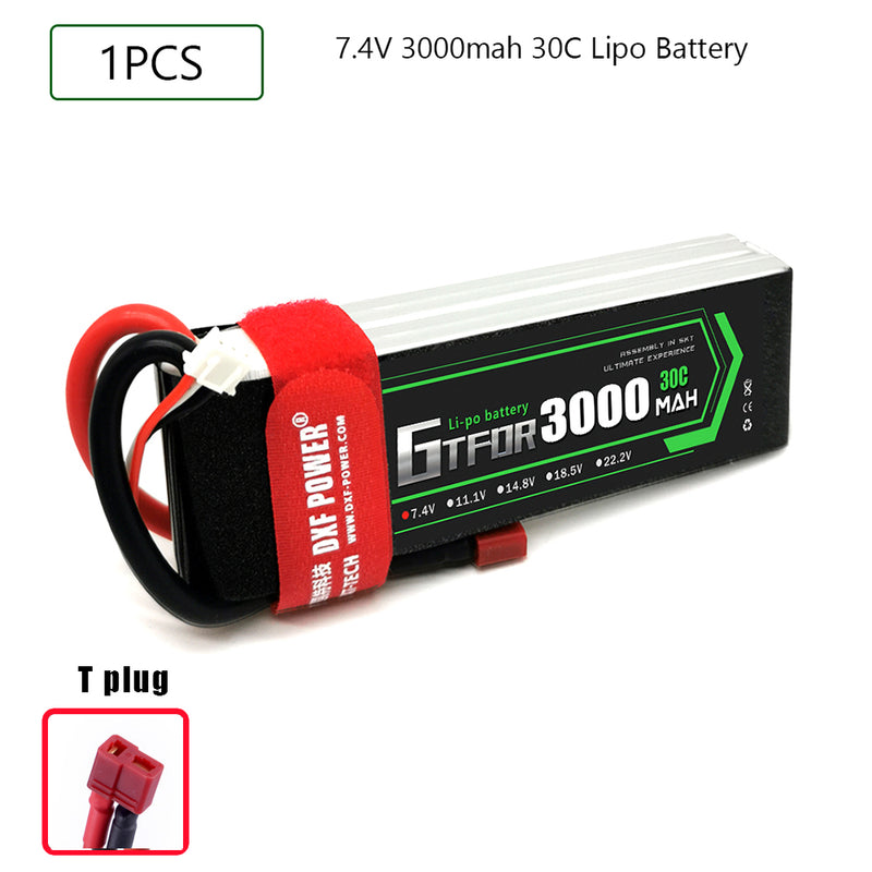 (CN)GTFDR 2S Lipo Battery 7.4V 30C 3000mAh Soft Case Battery with EC5 XT90 Connector for Car Truck Tank RC Buggy Truggy Racing Hobby