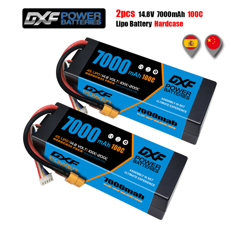 (FR)DXF Lipo Battery 4S 14.8V 7000mAh 100C/200C HardCase Lipo Battery for RC HPI HSP 1/8 1/10 Buggy RC Car Truck