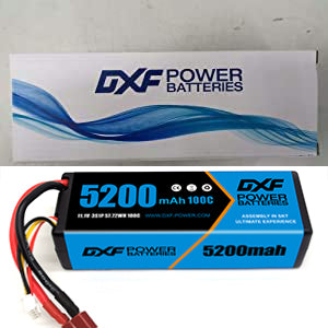 (ES)DXF Lipo Battery 3S 11.1V 5200MAH 100C Blue Series Graphene lipo Hardcase with Deans Plug for Rc 1/8 1/10 Buggy Truck Car Off-Road Drone