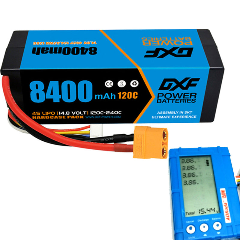 (USA)DXF Lipo Akku 4S 14,8V 8400mAh 120C/240C HardCase Lipo Akku für RC HPI HSP 1/8 1/10 Buggy RC Car Truck