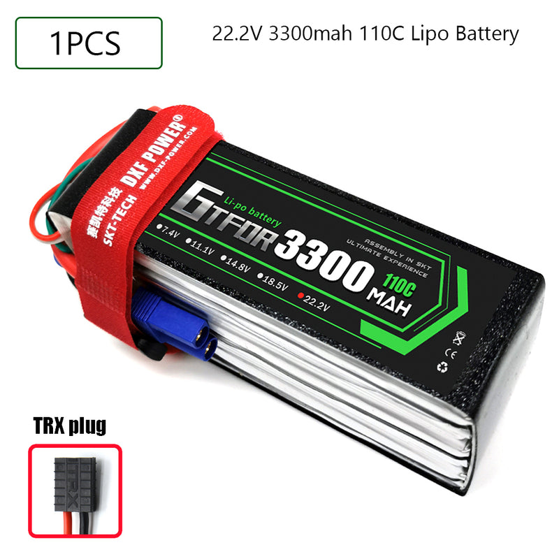 (CN)GTFDR 6S Lipo Battery 22.2V 110C 3300mAh Soft Case Battery with EC5 XT90 Connector for Car Truck Tank RC Buggy Truggy Racing Hobby