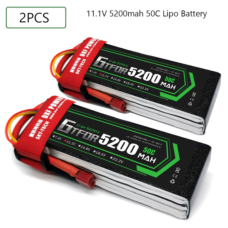 (CN)GTFDR 3S Lipo Battery 11.1V 50C  5200mAh Soft Case Battery with EC5 XT90 Connector for Car Truck Tank RC Buggy Truggy Racing Hobby