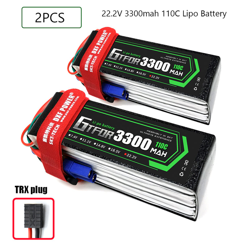 (CN)GTFDR 6S Lipo Battery 22.2V 110C 3300mAh Soft Case Battery with EC5 XT90 Connector for Car Truck Tank RC Buggy Truggy Racing Hobby