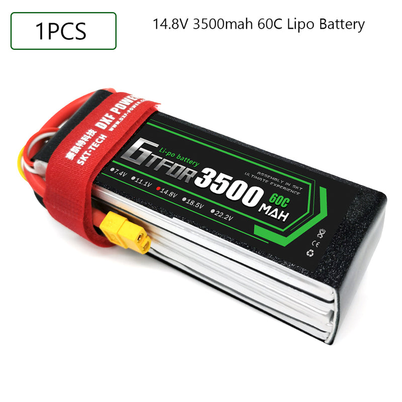 (CN)GTFDR 4S Lipo Battery 14.8V 60C 3500mAh Soft Case Battery with EC5 XT90 Connector for Car Truck Tank RC Buggy Truggy Racing Hobby