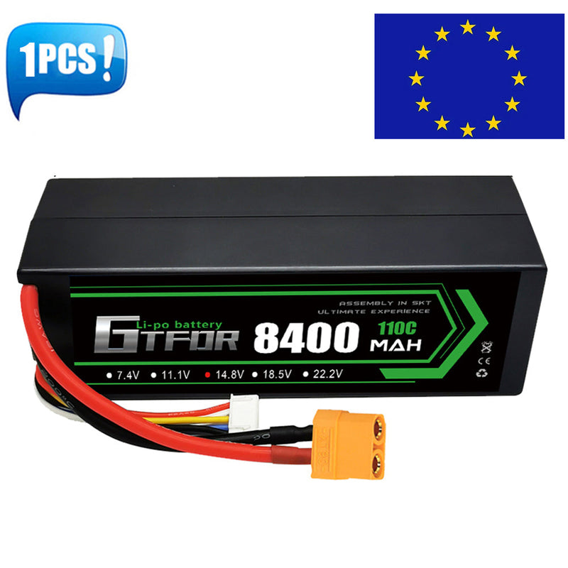 (IT)GTFDR Lipo-Akku 4S 14,8 V 8400 mAh 110 C/220 C HardCase Lipo-Akku für RC HPI HSP 1/8 1/10 Buggy RC Car Truck 