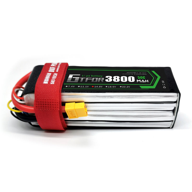 (CN)GTFDR 4S Lipo Battery 14.8V 50C 3800mAh Soft Case Battery with EC5 XT90 Connector for Car Truck Tank RC Buggy Truggy Racing Hobby