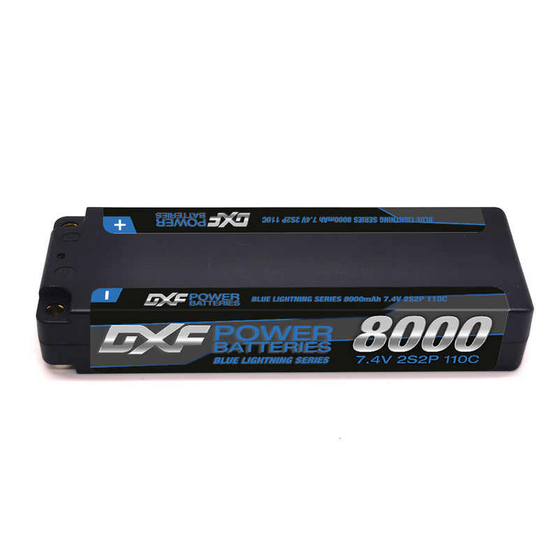 (PL)DXF Lipo Battery 2S 7.4V 8000mAh 110C/220C Hardcase Battery Graphene 5MM Battery for Rc Truck Drone 1/10 1/8 Scale Traxxas Slash 4x4 RC Car Buggy truggy