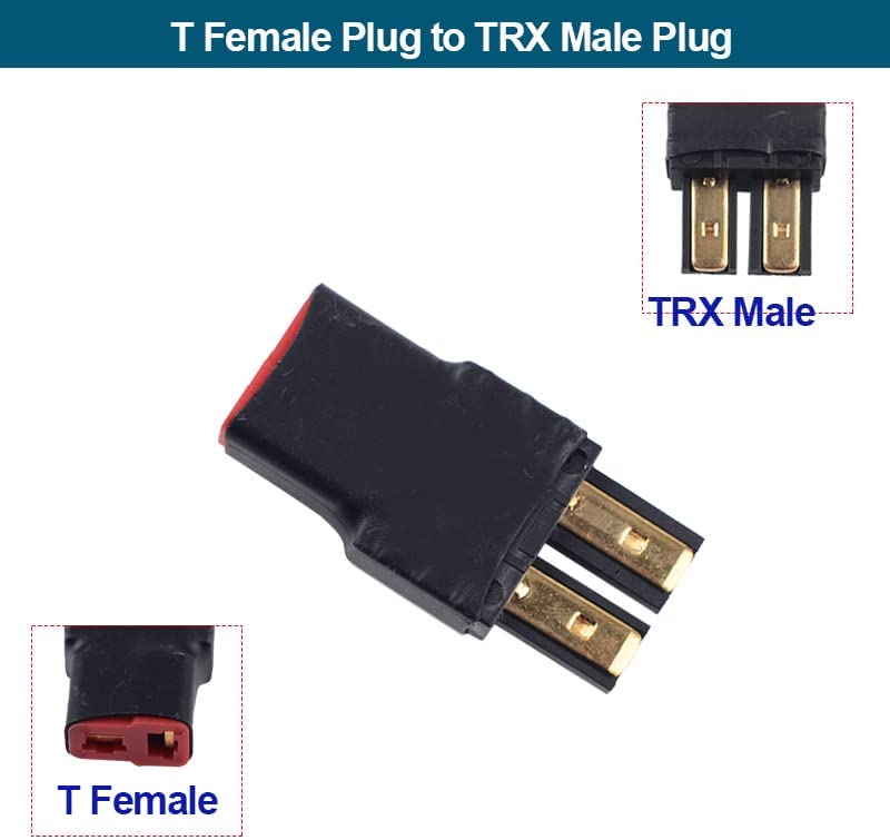 (FR)DXF 2 Paar männlich zu weiblich TRX weiblich Deans zu männlich TRX Traxxas Connector Wireless Adapter für RC-Ladegerät (4 Stück) 