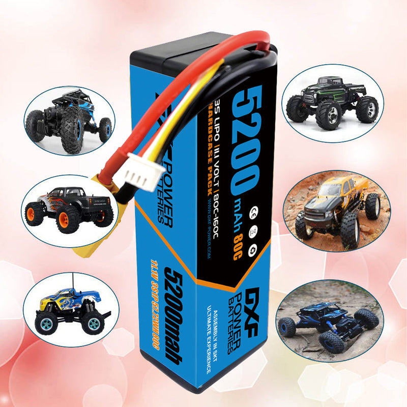 (ES)DXF Lipo-Akku 3S 11,1 V 5200 mAh 80C Blue Series Lipo-Hardcase mit EC5-Stecker für Rc 1/8 1/10 Buggy Truck Car Off-Road-Drohne 