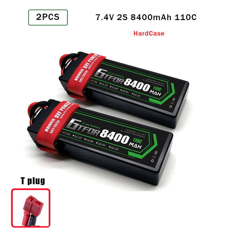 (FR)GTFDR Lipo-Akku 2S 7,4 V 8400 mAh 110 C/220 C HardCase Lipo-Akku für RC HPI HSP 1/8 1/10 Buggy RC Car Truck 