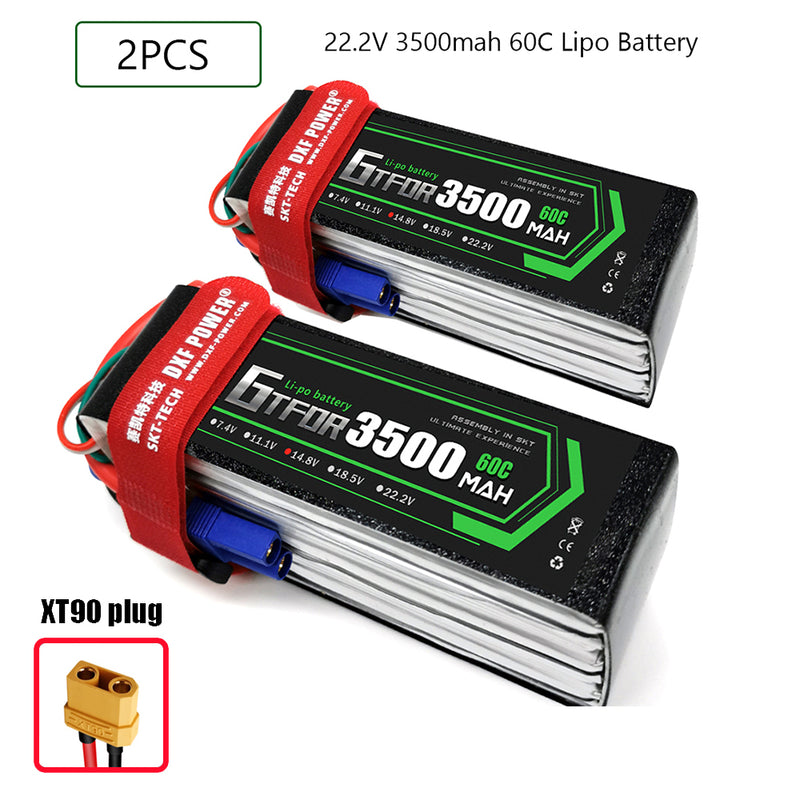 (CN)GTFDR 6S Lipo Battery 22.2V 60C 3500mAh Soft Case Battery with EC5 XT90 Connector for Car Truck Tank RC Buggy Truggy Racing Hobby