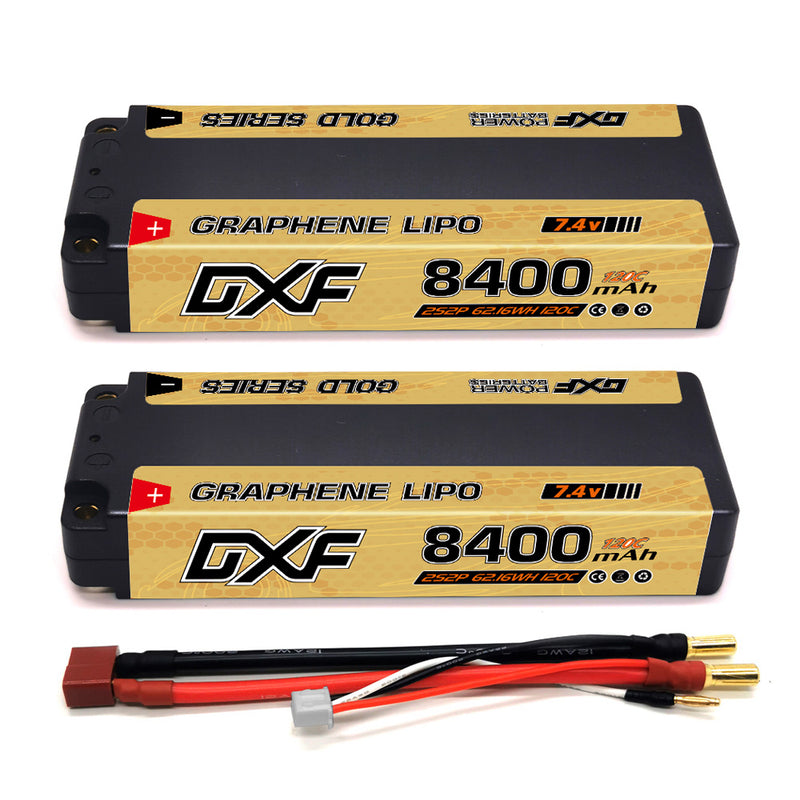 (CN)DXF 5mm 2S 8400mAh 7.4V 120C GOLDEN-NGP Batteria Lipo ad Alta Capacità Hardcase con XT90 Spina per 1:8 Scala RC Auto, Multi-Rotore RC Aeroplano, RC Elicottero, RC Barca