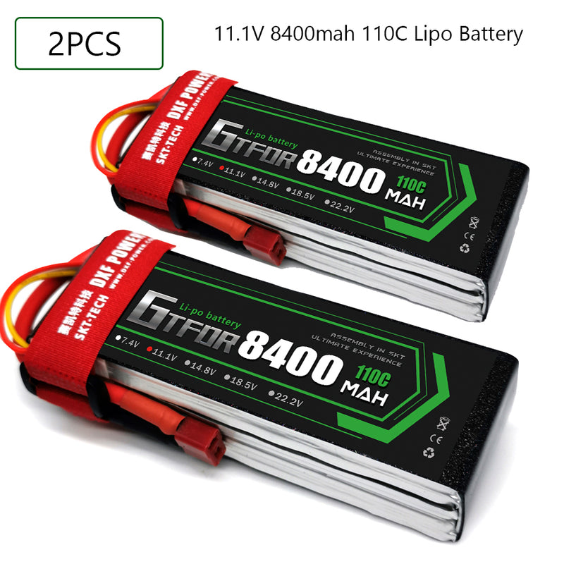 (CN)GTFDR 3S Lipo Battery 11.1V 110C 8400mAh Soft Case Battery with EC5 XT90 Connector for Car Truck Tank RC Buggy Truggy Racing Hobby