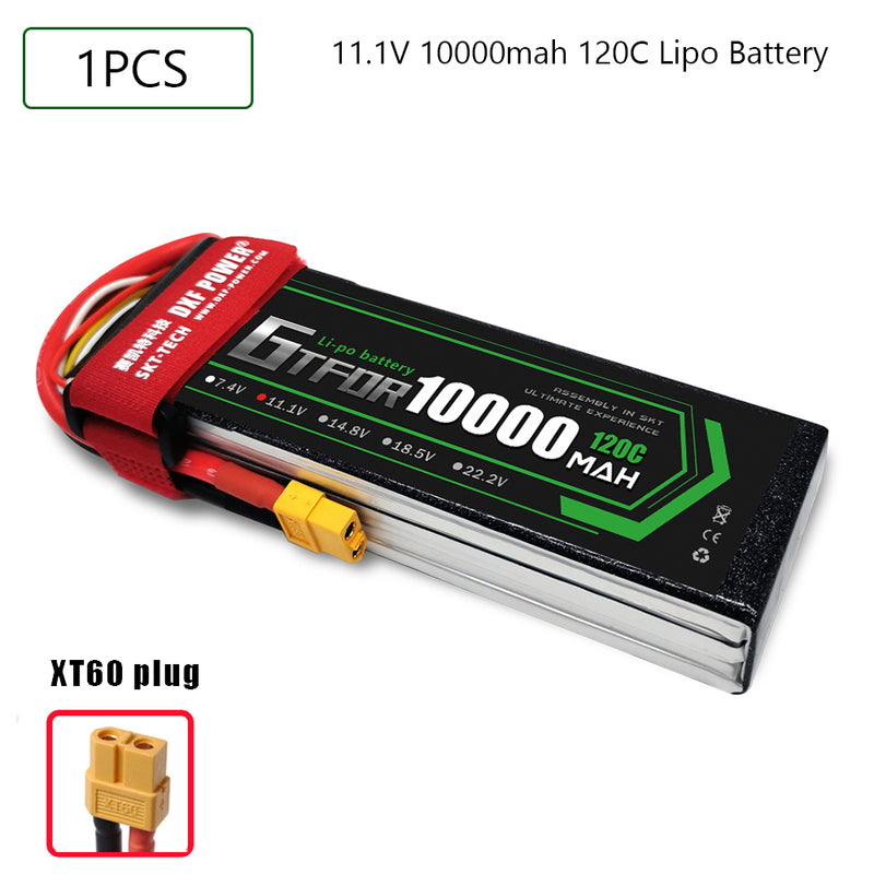 (CN)GTFDR3S Lipo Battery 11.1V 100C10000mAh Soft Case Battery with EC5 XT90 Connector for Car Truck Tank RC Buggy Truggy Racing Hobby