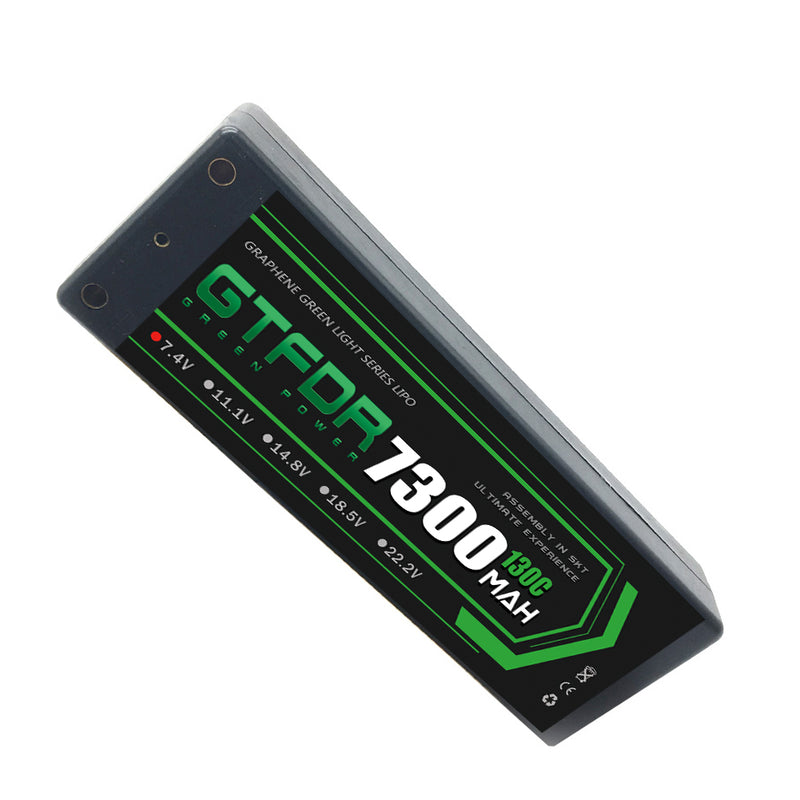 (CN)GTFDR 2S Lipo Battery 7300mAh 7.4V 130C 4mm Hardcase EC5 Plug for RC Buggy Truggy 1/10 Scale Racing Helicopters RC Car Boats