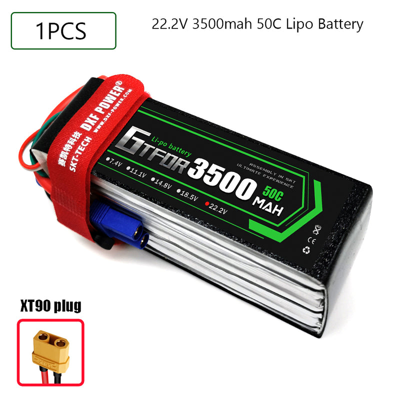 (CN)GTFDR 6S Lipo Battery 22.2V 50C 3500mAh Soft Case Battery with EC5 XT90 Connector for Car Truck Tank RC Buggy Truggy Racing Hobby