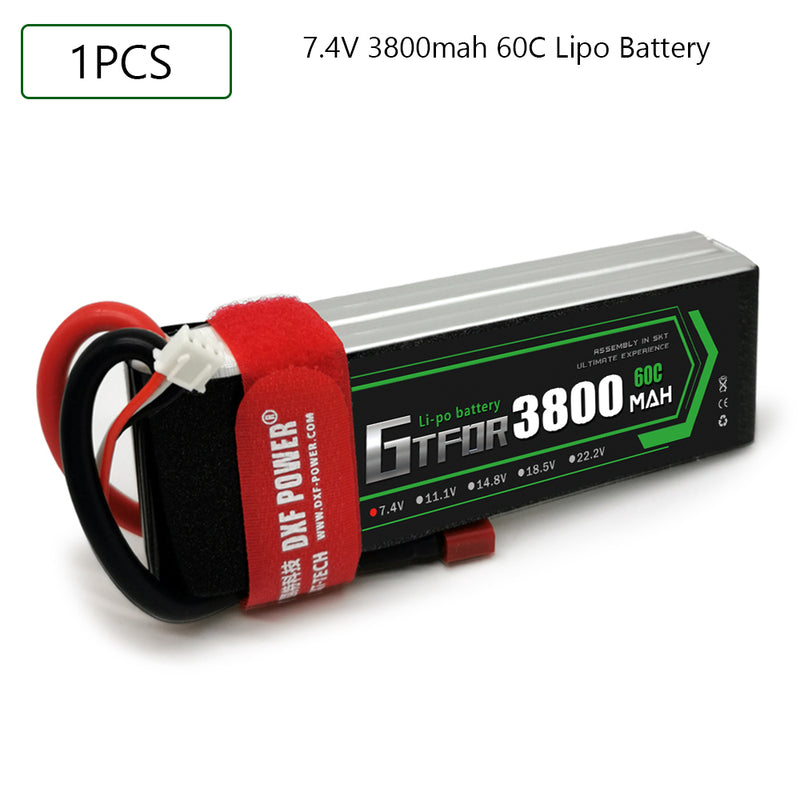 (CN)GTFDR 2S Lipo Battery 7.4V 60C 3800mAh Soft Case Battery with EC5 XT90 Connector for Car Truck Tank RC Buggy Truggy Racing Hobby