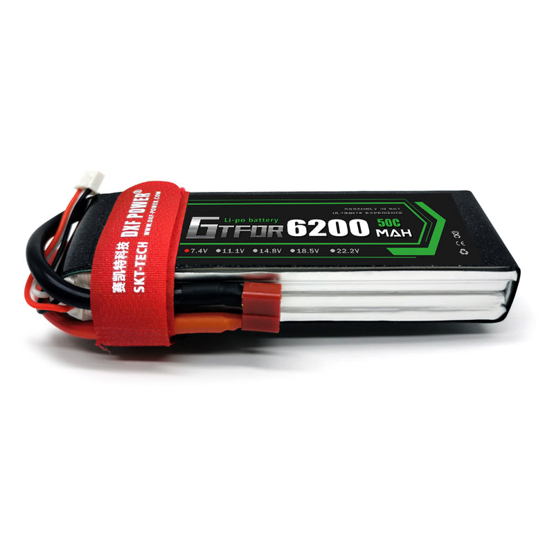 (CN)GTFDR 2S Lipo Battery 7.4V 50C 6200mAh Soft Case Battery with EC5 XT90 Connector for Car Truck Tank RC Buggy Truggy Racing Hobby