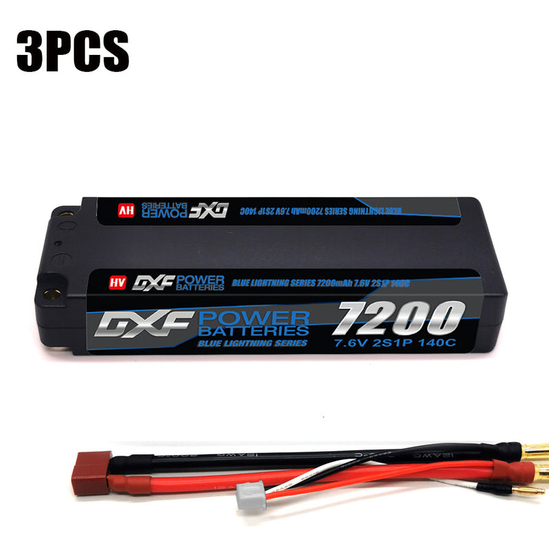 (ES) DXF 2S 7,6 V Lipo-Akku 140 C 8000 mAh LCG mit 5 mm Kugel für RC 1/8 Fahrzeuge, Auto, LKW, Tank, Truggy, Wettbewerb, Rennsport, Hobby 