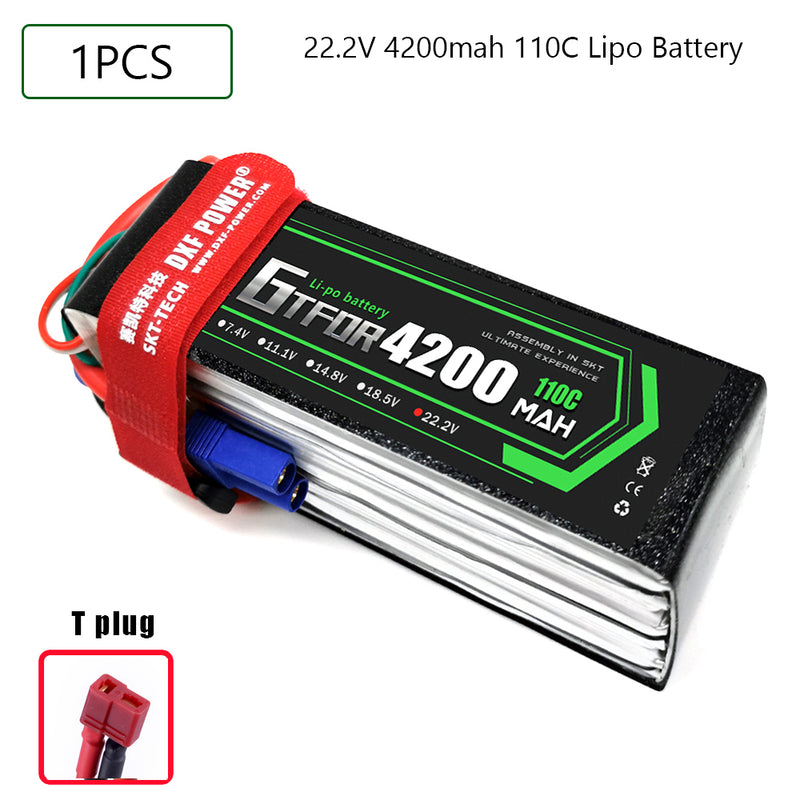 (CN)GTFDR 6S Lipo Battery 22.2V 110C 4200mAh Soft Case Battery with EC5 XT90 Connector for Car Truck Tank RC Buggy Truggy Racing Hobby