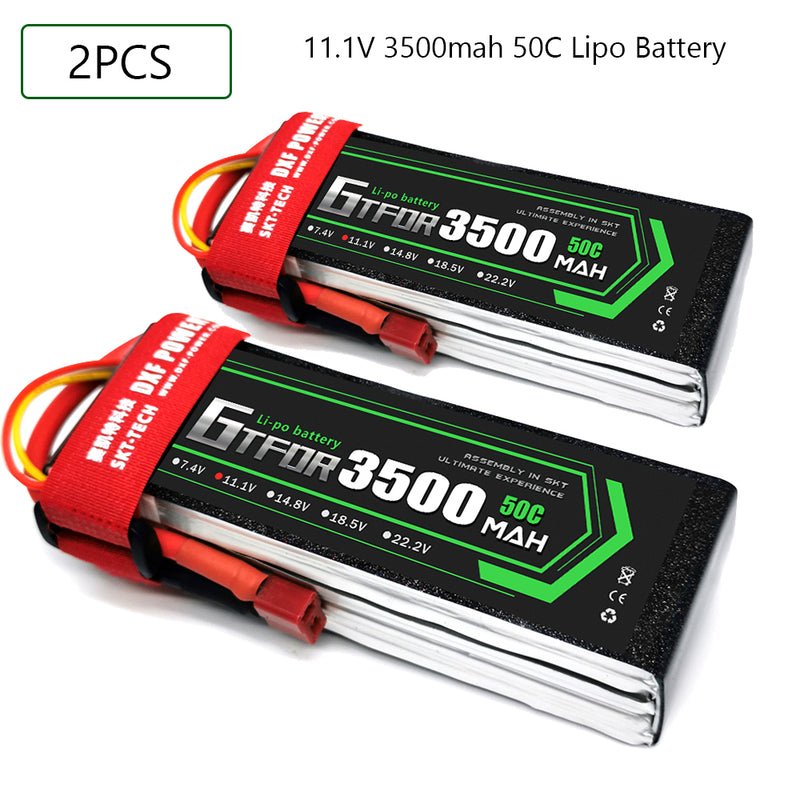 (CN)GTFDR  3S Lipo Battery 11.1V 50C 3500mAh Soft Case Battery with EC5 XT90 Connector for Car Truck Tank RC Buggy Truggy Racing Hobby