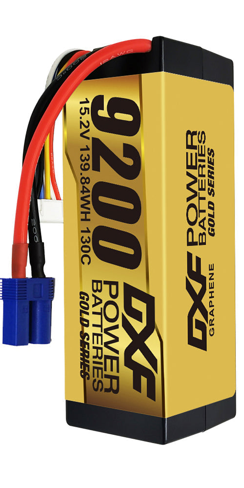 (EU)DXF High Voltage 4S 9200 mAh 15,2 V 130C Batteria Lipo ad Alta Capacità Hardcase con XT90 Spina per 1:8 Scala RC Auto, Multi-Rotore RC Aeroplano, RC Elicottero, RC Barca