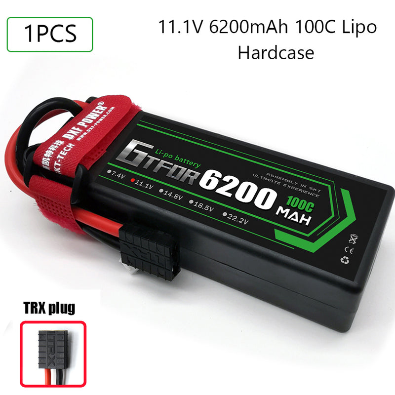 (CN)GTFDR 3S Lipo Battery 6200mAh 11.1V 100C Hardcase EC5 Plug for RC Buggy Truggy 1/10 Scale Racing Helicopters RC Car Boats