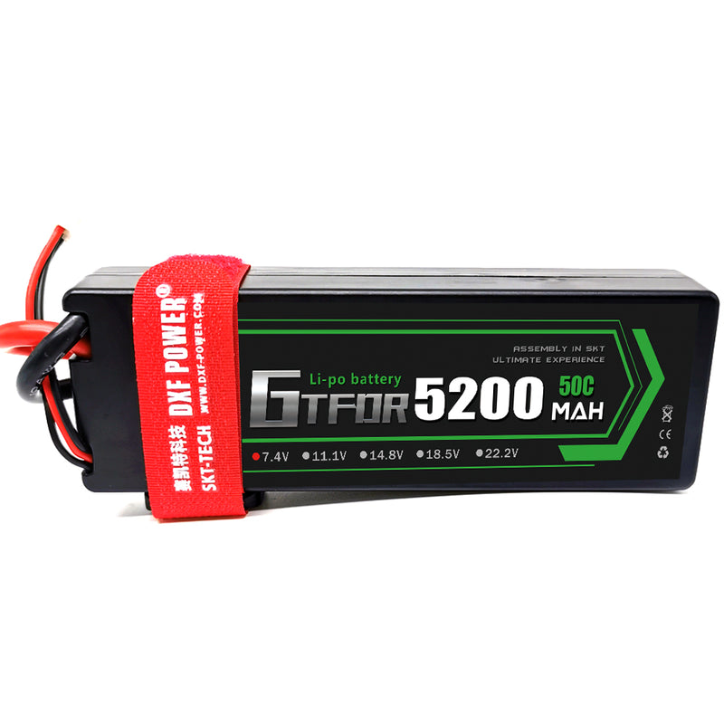 (CN) GTFDR 2S 7.4V Lipo Battery 50C 5200mAh for RC 1/10 1/8 Vehicles Car Truck Tank Truggy Competition Racing Hobby