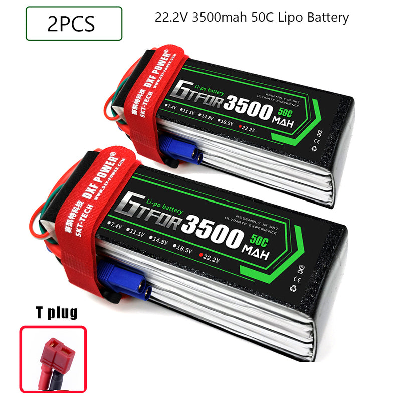 (CN)GTFDR 6S Lipo Battery 22.2V 50C 3500mAh Soft Case Battery with EC5 XT90 Connector for Car Truck Tank RC Buggy Truggy Racing Hobby