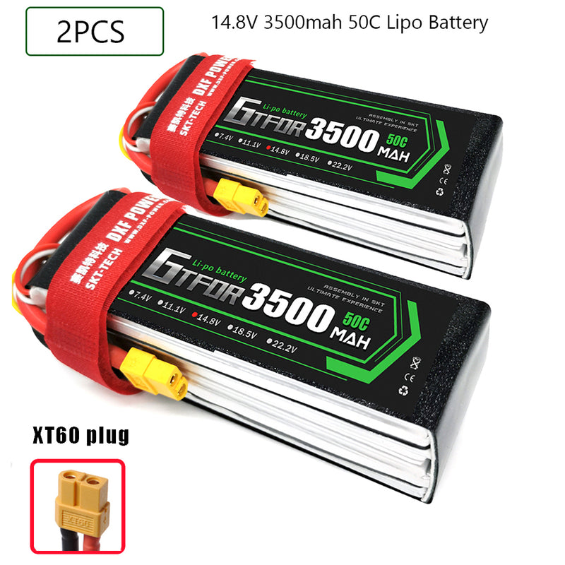 (CN)GTFDR 4S Lipo Battery 14.8V 50C 3500mAh Soft Case Battery with EC5 XT90 Connector for Car Truck Tank RC Buggy Truggy Racing Hobby