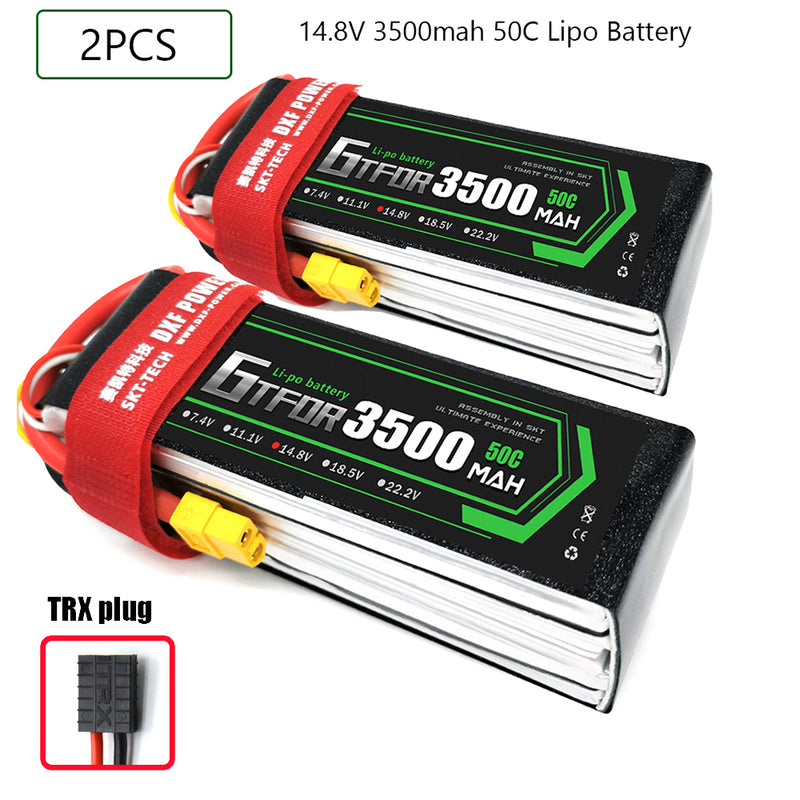 (CN)GTFDR 4S Lipo Battery 14.8V 50C 3500mAh Soft Case Battery with EC5 XT90 Connector for Car Truck Tank RC Buggy Truggy Racing Hobby