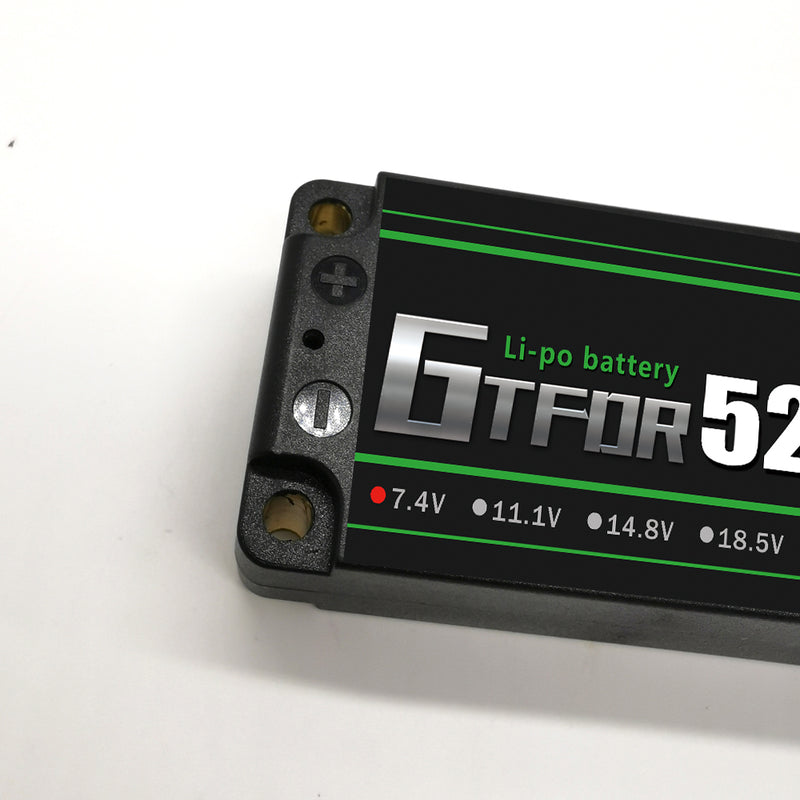 (CN) GTFDR 2S 7.4V Lipo Battery 50C 5200mAh with 5mm Bullet for RC 1/10 1/8 Vehicles Car Truck Tank Truggy Competition Racing Hobby