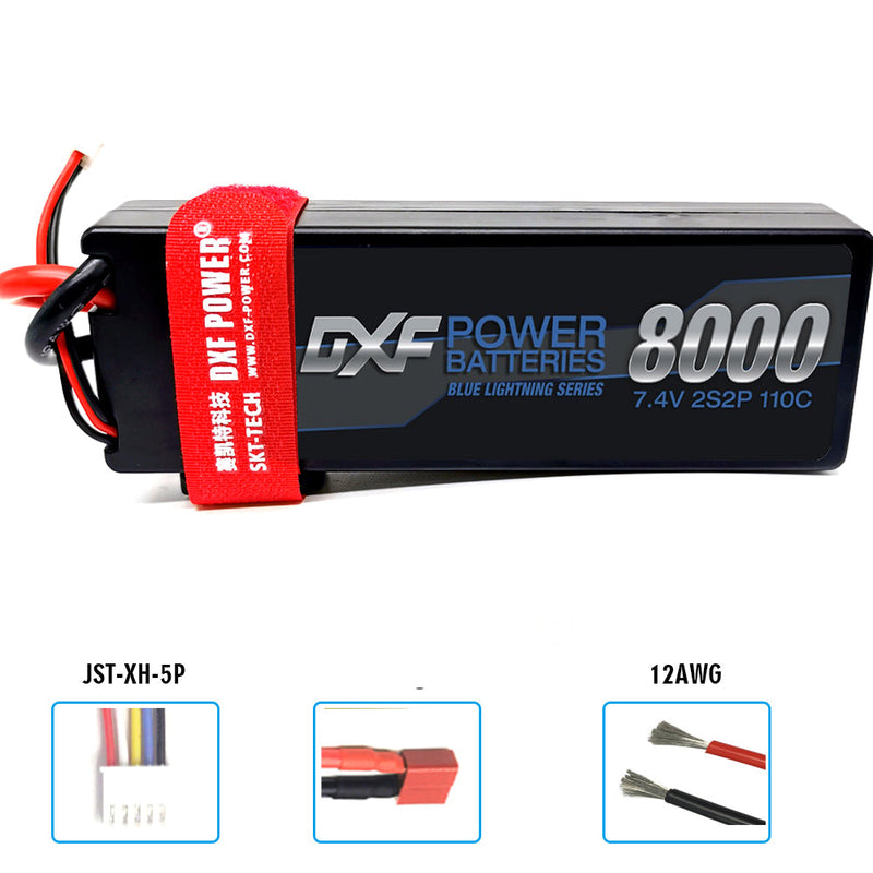 (EU)DXF Lipo Batterie 2S 7,4V 8000mAh 110C/220C Hardcase Batterie Graphene Batterie für Rc Truck Drone 1/10 1/8 Scale Traxxas Slash 4x4 RC Car Buggy Truggy 