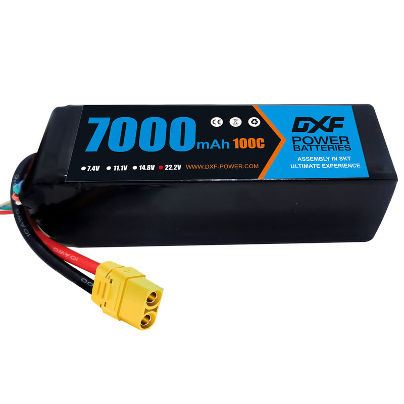 (FR)DXF 6S Lipo Battery 22.2V 100C 7000mAh Soft Case Battery with XT90 Connector for Car Truck Tank RC Buggy Truggy Racing Hobby