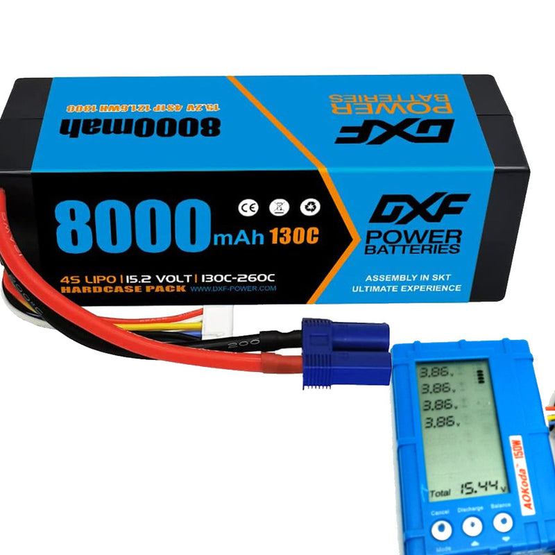 (UK)DXF Lipo Akku 4S 15,2V 8000mAh 130C/260C HardCase Lipo Akku für RC HPI HSP 1/8 1/10 Buggy RC Car Truck 