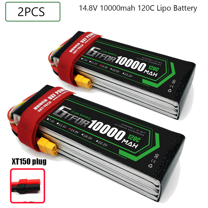 (CN)GTFDR 4S Lipo Battery 14.8V 100C10000mAh Soft Case Battery with EC5 XT90 Connector for Car Truck Tank RC Buggy Truggy Racing Hobby