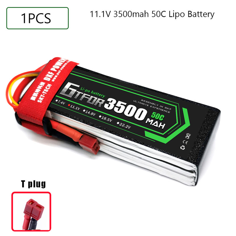 (CN)GTFDR  3S Lipo Battery 11.1V 50C 3500mAh Soft Case Battery with EC5 XT90 Connector for Car Truck Tank RC Buggy Truggy Racing Hobby