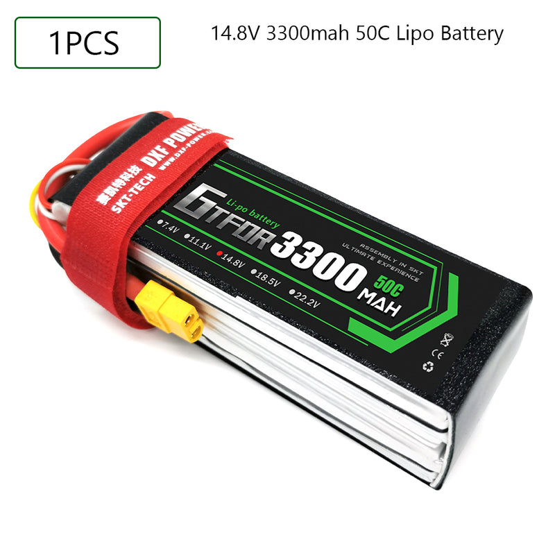 (CN)GTFDR  4S Lipo Battery 14.8V 50C 3300mAh Soft Case Battery with EC5 XT90 Connector for Car Truck Tank RC Buggy Truggy Racing Hobby