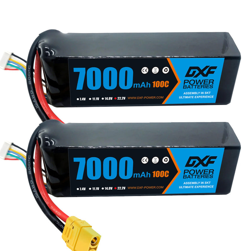 (PL)DXF 6S Lipo Battery 22.2V 80C 5200mAh Soft Case Battery with EC5 XT90 Connector for Car Truck Tank RC Buggy Truggy Racing Hobby