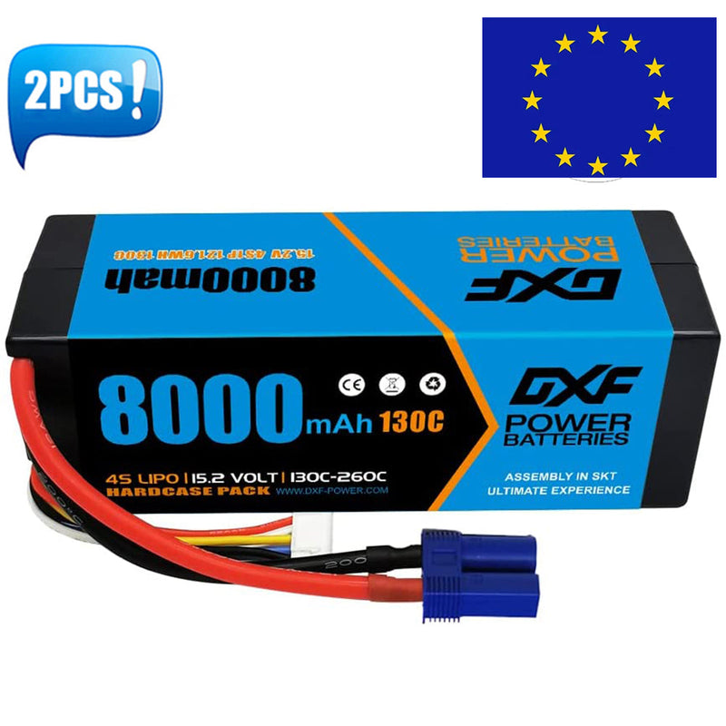 (UK)DXF Lipo Akku 4S 15,2V 8000mAh 130C/260C HardCase Lipo Akku für RC HPI HSP 1/8 1/10 Buggy RC Car Truck 