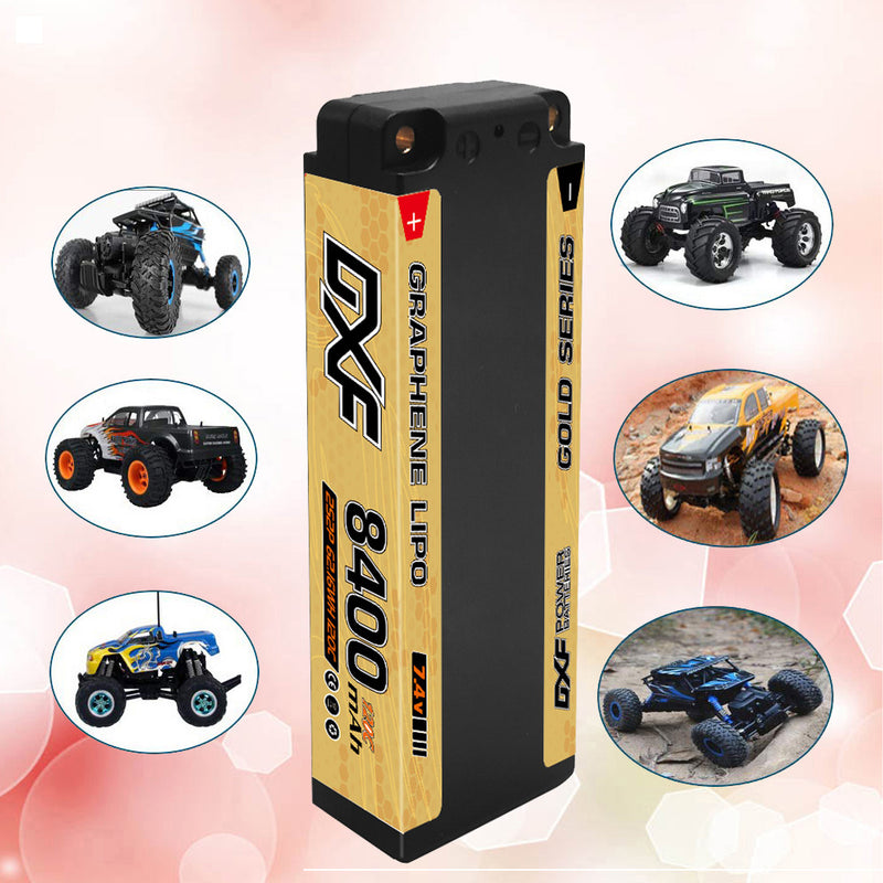 (CN)DXF 5mm 2S 8400mAh 7.4V 120C GOLDEN-NGP Batteria Lipo ad Alta Capacità Hardcase con XT90 Spina per 1:8 Scala RC Auto, Multi-Rotore RC Aeroplano, RC Elicottero, RC Barca