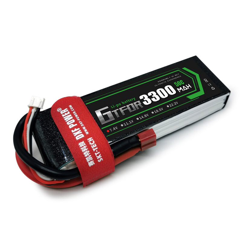 (CN)GTFDR 2S Lipo Battery 7.4V 50C 3300mAh Soft Case Battery with EC5 XT90 Connector for Car Truck Tank RC Buggy Truggy Racing Hobby