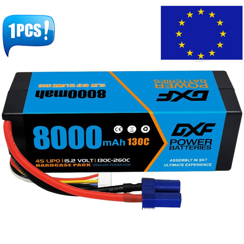 (PL)DXF Lipo Battery 4S 15.2V 8000mAh 130C/260C HardCase Lipo Battery for RC HPI HSP 1/8 1/10 Buggy RC Car Truck