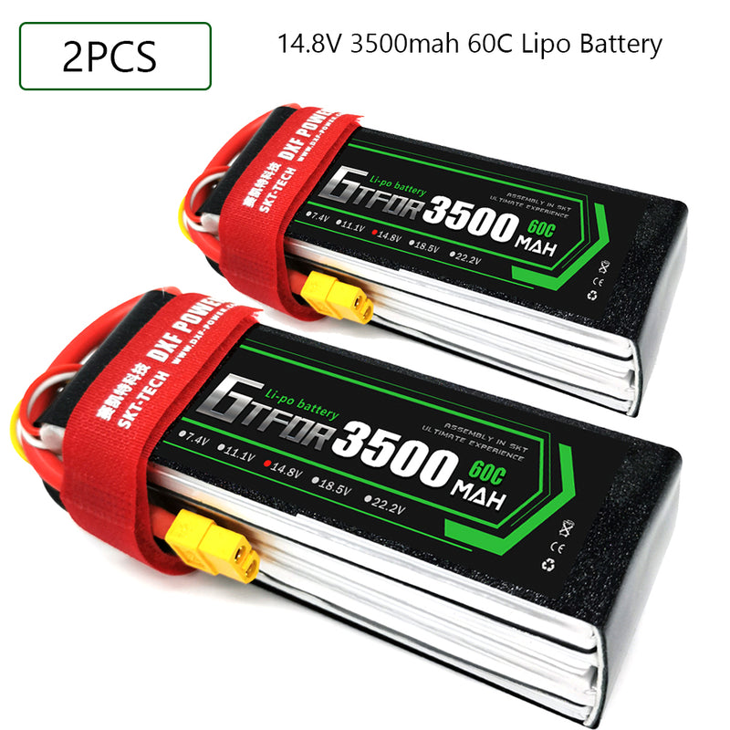 (CN)GTFDR 4S Lipo Battery 14.8V 60C 3500mAh Soft Case Battery with EC5 XT90 Connector for Car Truck Tank RC Buggy Truggy Racing Hobby