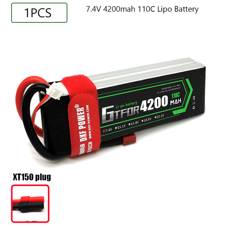 (CN)GTFDR 2S Lipo Battery 7.4V 110C 4200mAh Soft Case Battery with EC5 XT90 Connector for Car Truck Tank RC Buggy Truggy Racing Hobby