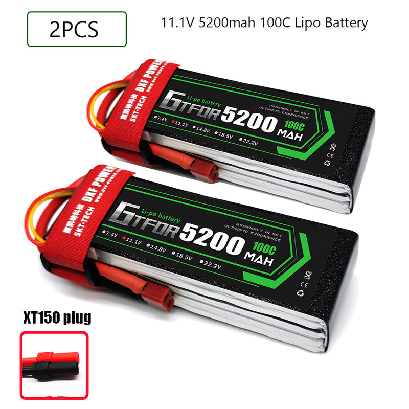 (CN) GTFDR 3S Lipo Battery 11.1V 100C  5200mAh Soft Case Battery with EC5 XT90 Connector for Car Truck Tank RC Buggy Truggy Racing Hobby