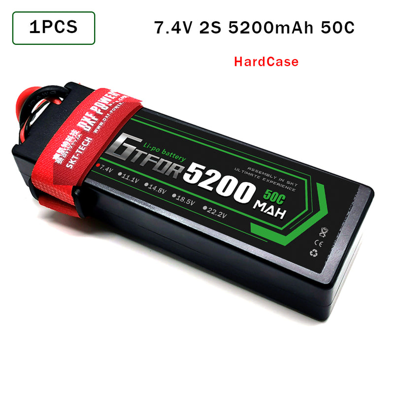 (CN) GTFDR 2S 7.4V Lipo Battery 50C 5200mAh for RC 1/10 1/8 Vehicles Car Truck Tank Truggy Competition Racing Hobby